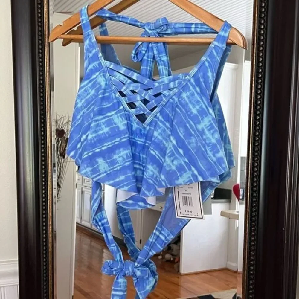 California Sunshine Swim Top Tie Dye Halter 3X